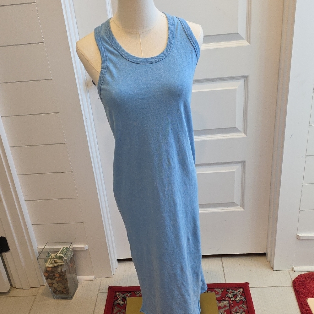Blue Sleeveless Maxi Dress